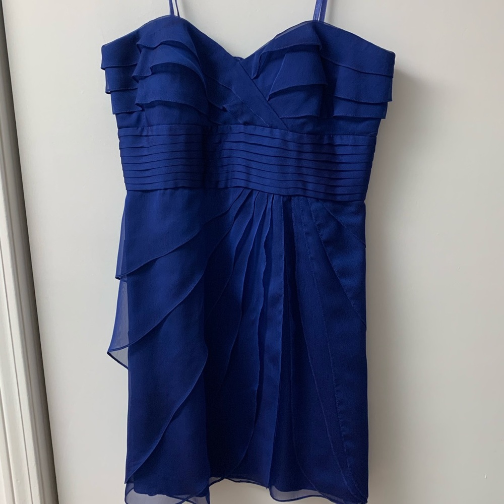 Royal blue strapless dress. Perfect for a wedding
